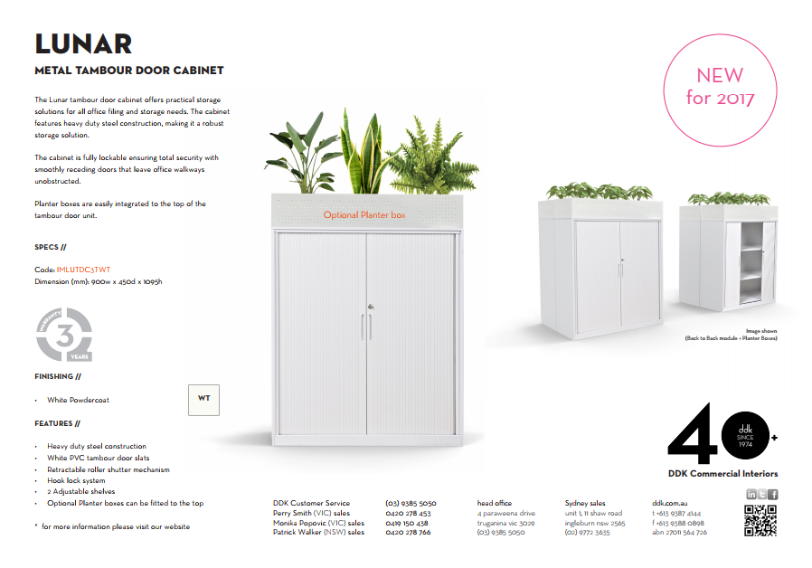 Lunar Tambour Flyer Ddk Commercial Office Furniture