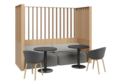 Cafe Seating Slat Wall Nook